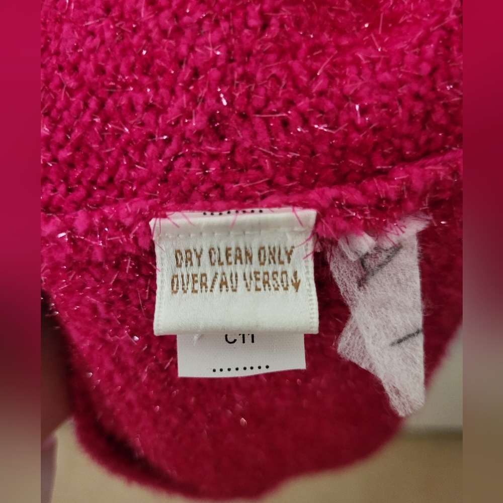 NWT Dana Buchman Pink Short Sleeve Pink Slight Glitter Sweater Sz M - Picture 5 of 5